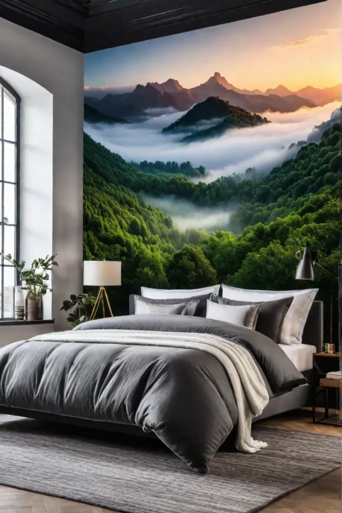 largescale mural wallpaper with natureinspired landscape