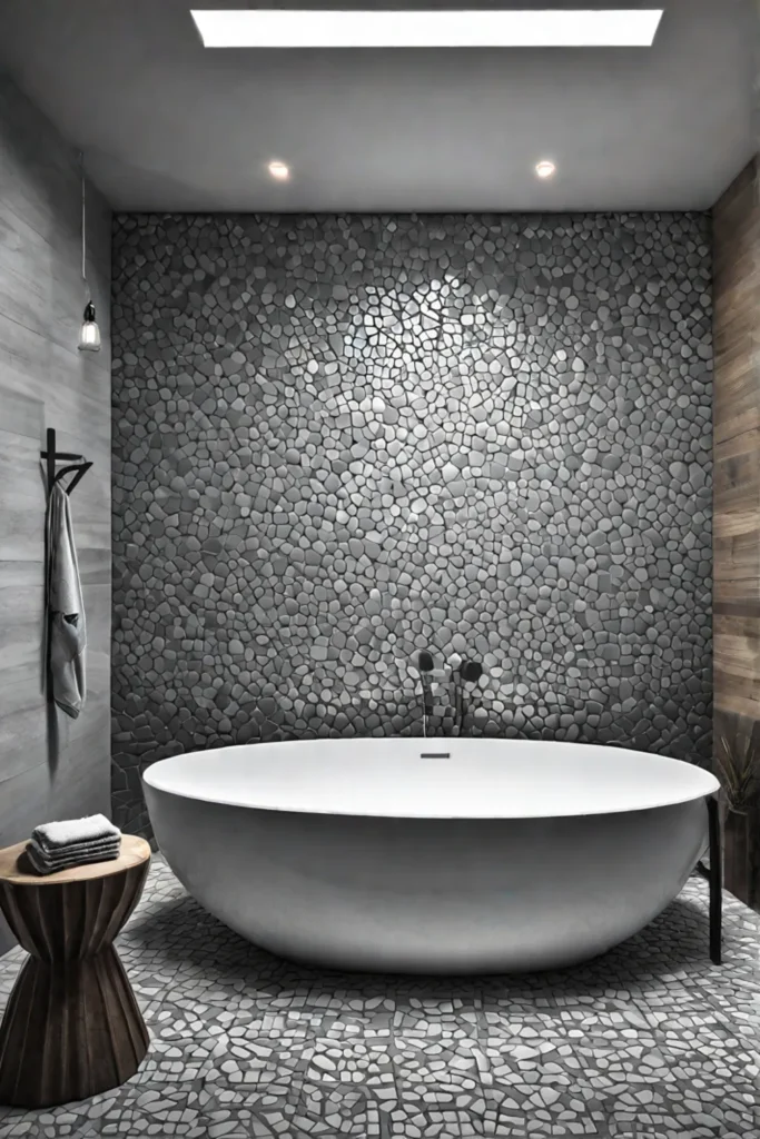 Bathroom during a DIY shower tile installation project
