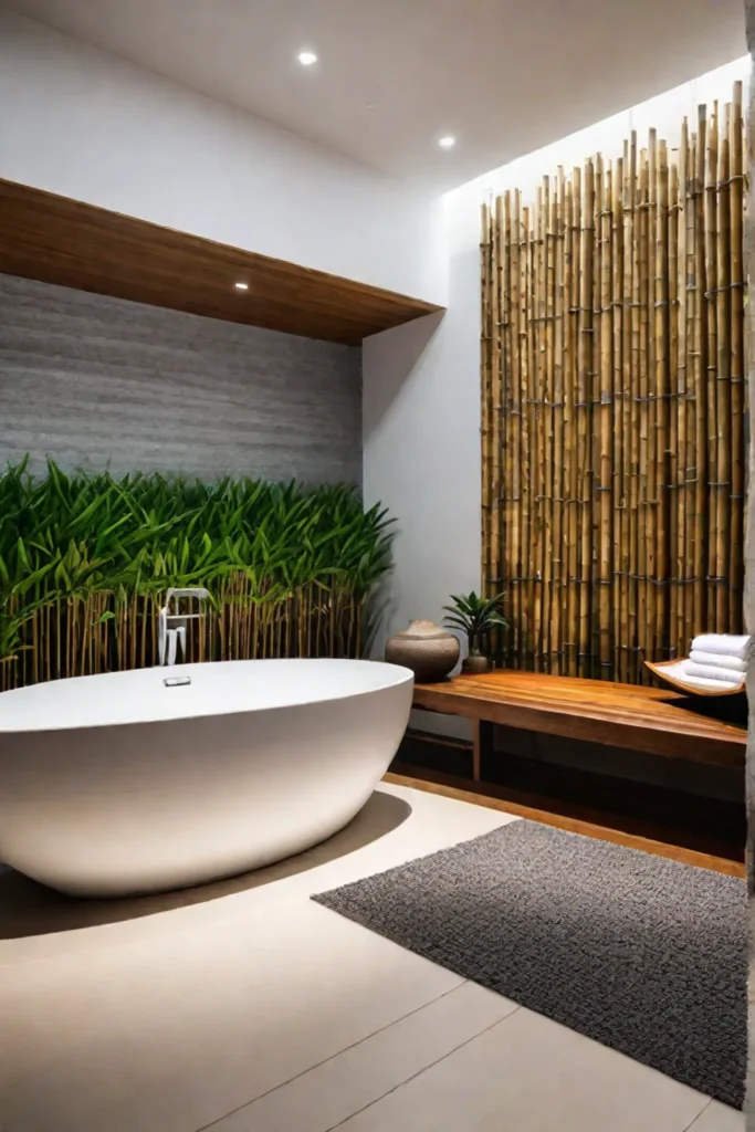 Bathroom with Japanese soaking tub and zen garden