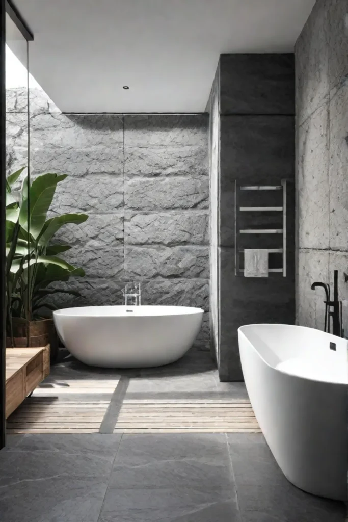 Bathroom with mixed textures for visual interest