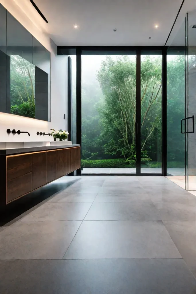 Bathroom with seamless transition to outdoor patio