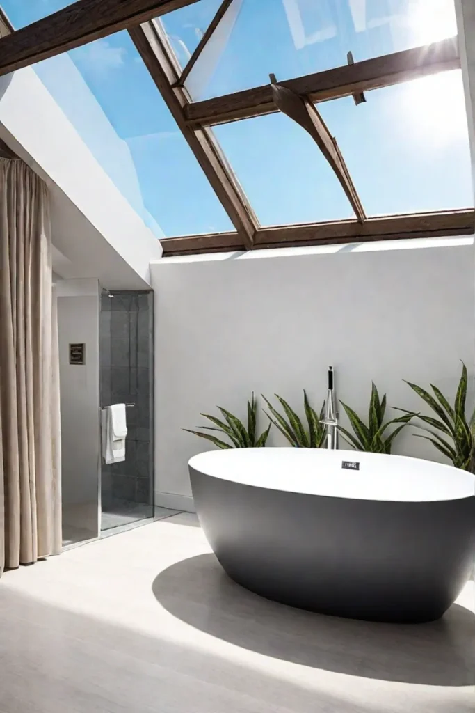 Bathroom with skylight and natural light