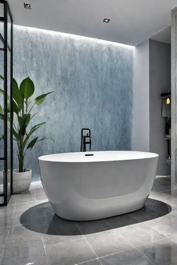 Bathtub in a wet room design