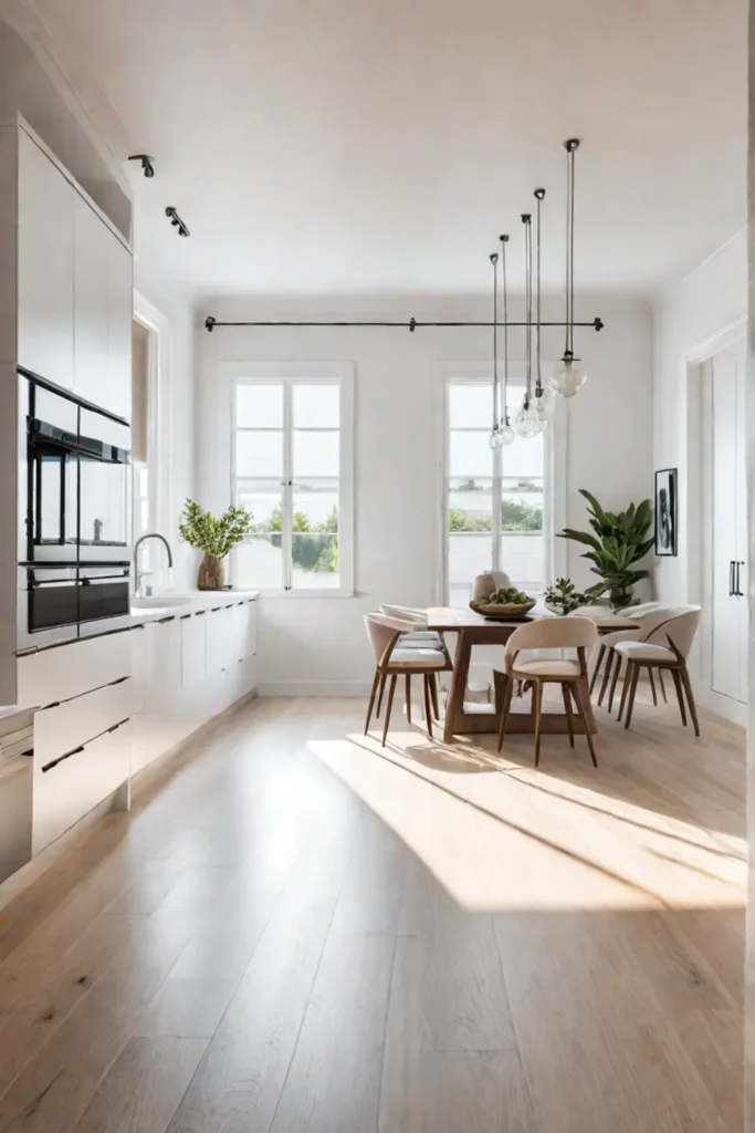 Bright kitchen with sustainable cork flooring