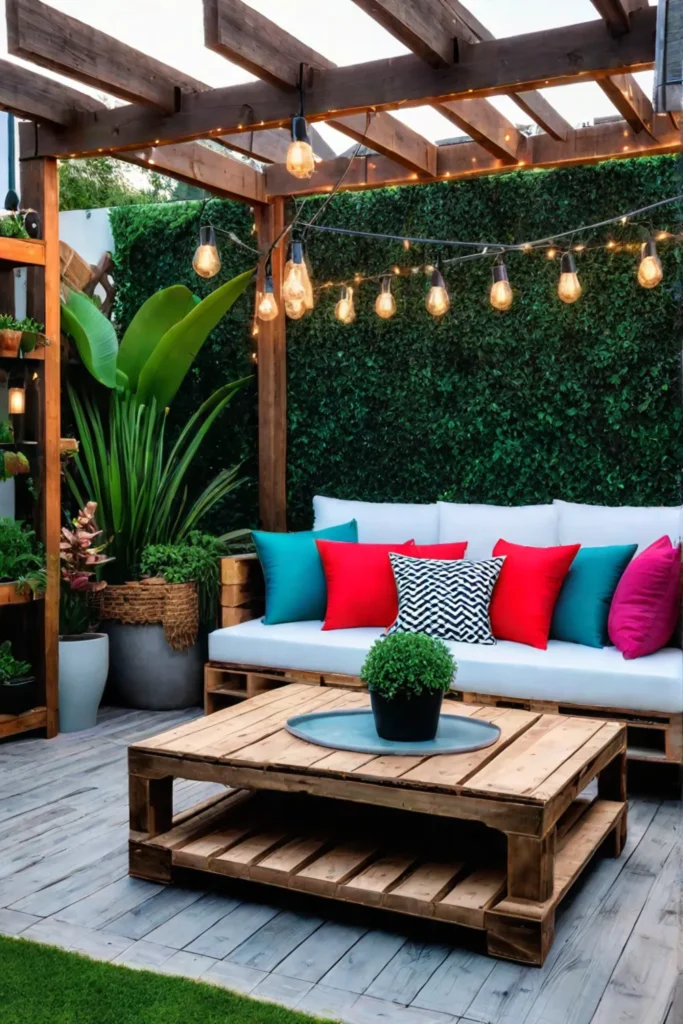 Budgetfriendly_patio_with_upcycled_furniture_and_container_garden