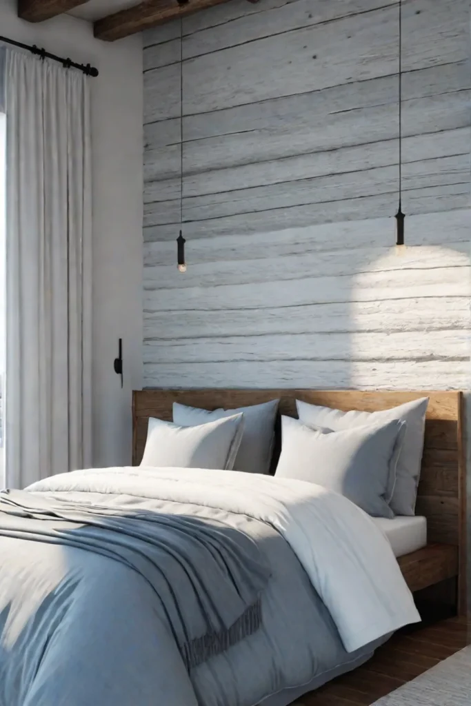 Coastal calm bedroom with light colors and nautical accents