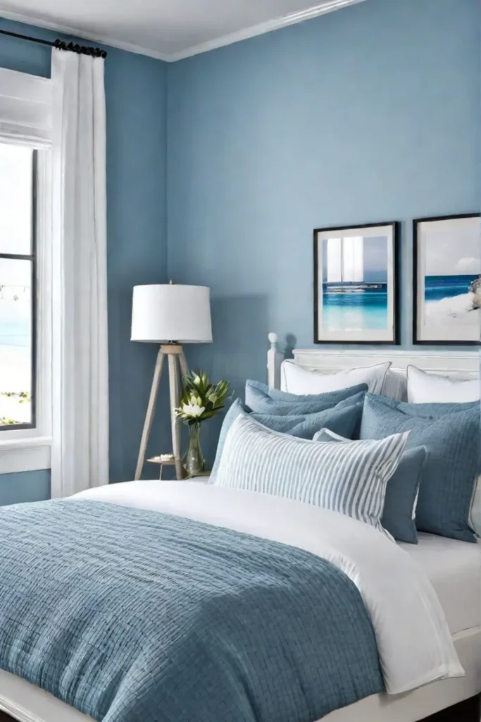 Coastalthemed bedroom with nautical accents