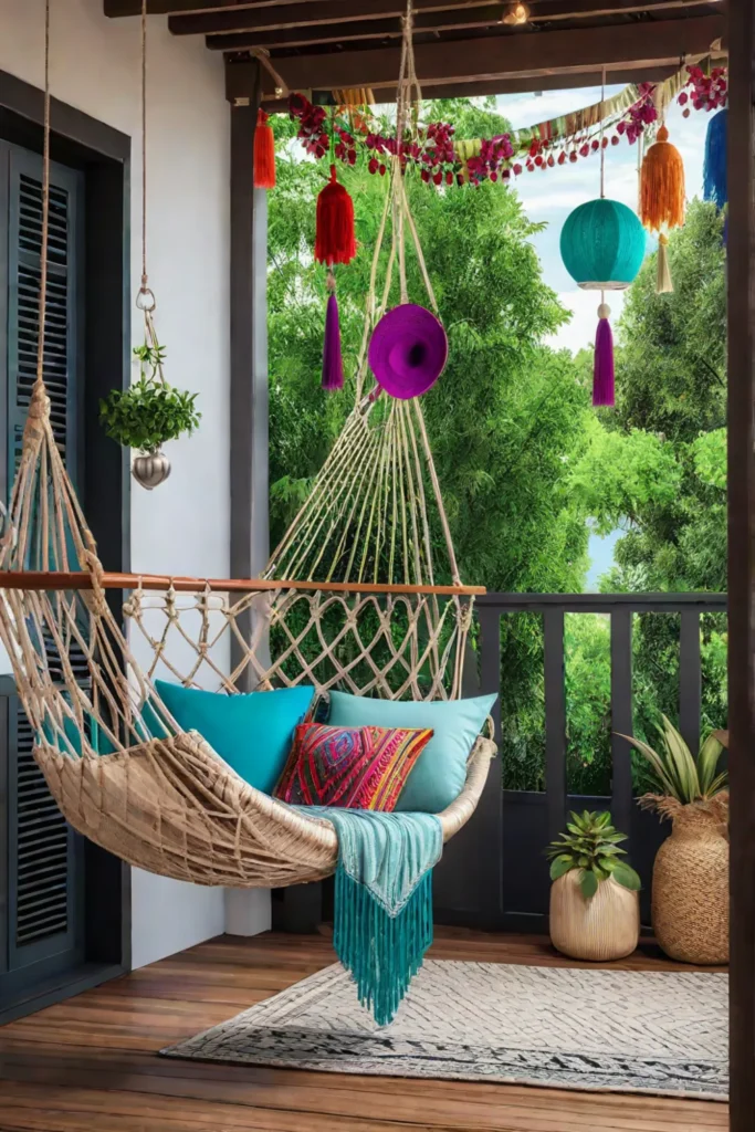 DIY dreamcatchers and wind chimes on a bohemianstyle porch