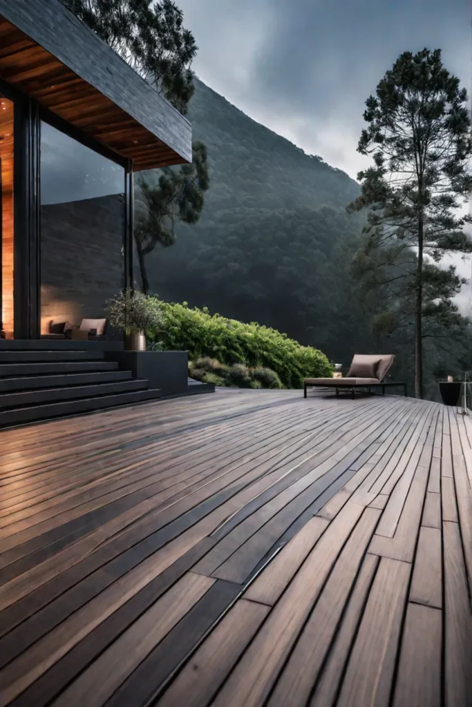 Deck with a combination of different materials