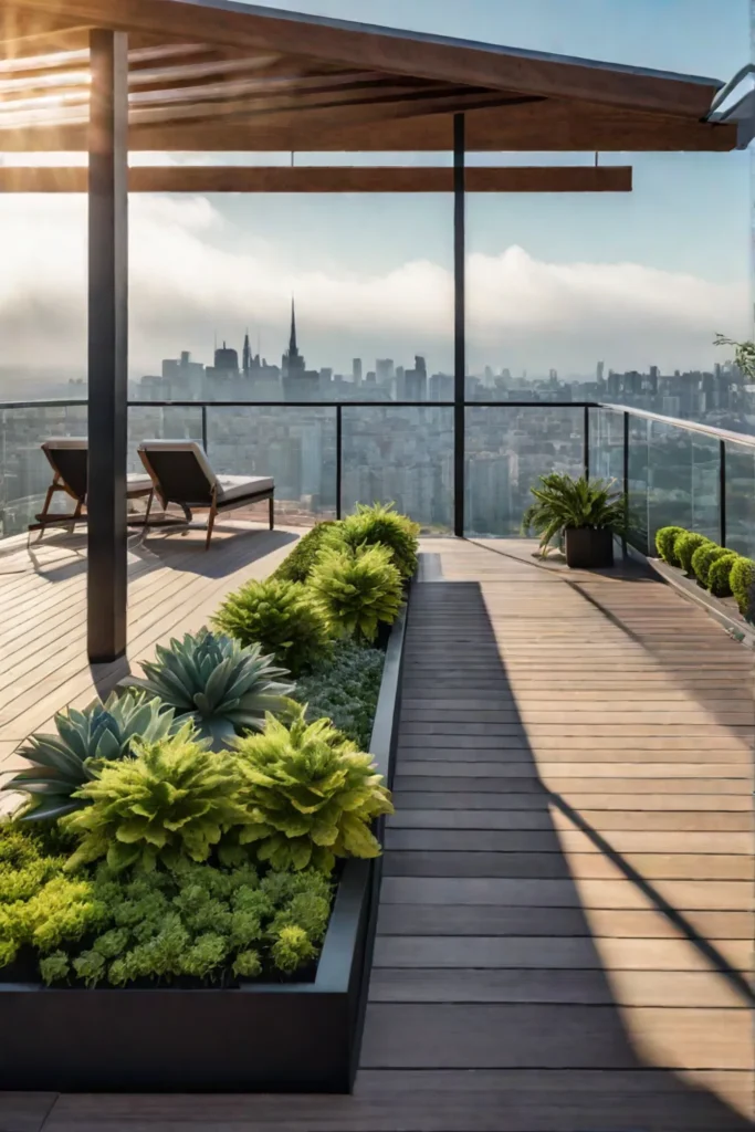 Deck with a rooftop garden