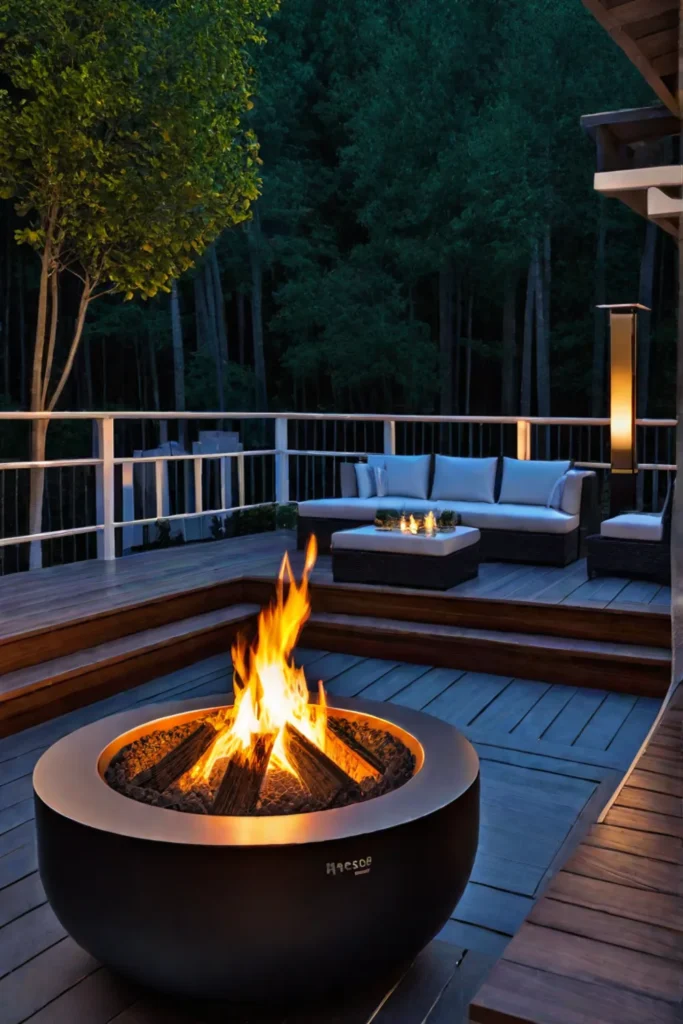 Deck with fire pit and outdoor seating