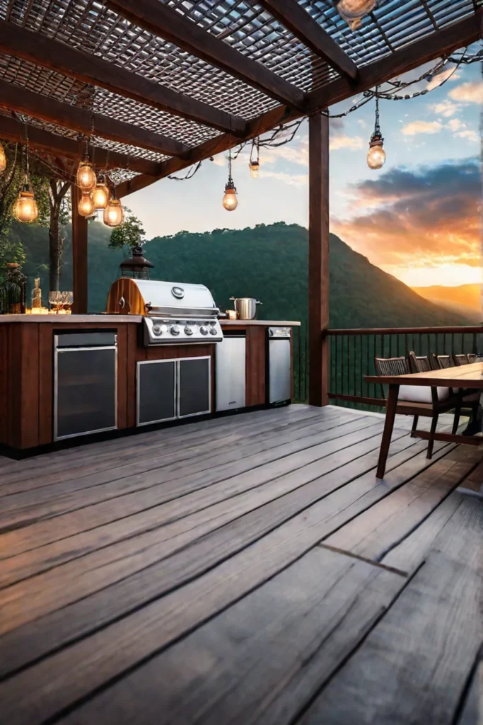 Deck with grill and outdoor kitchen