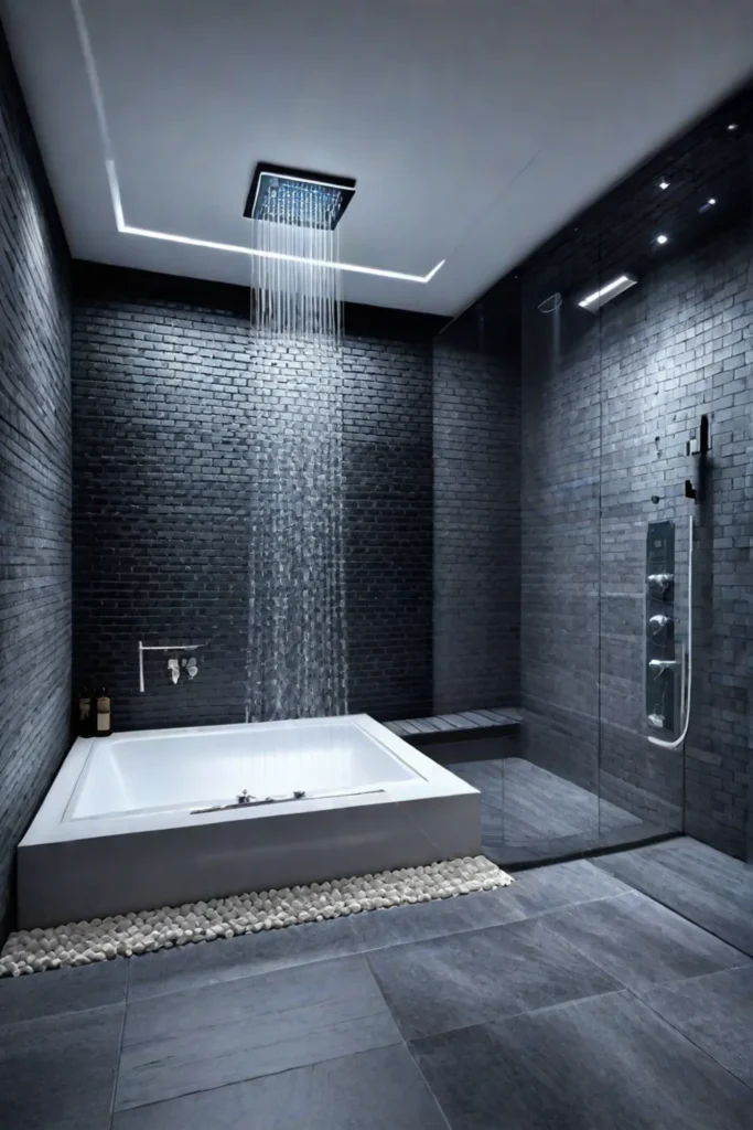 Digital shower with chromotherapy lighting