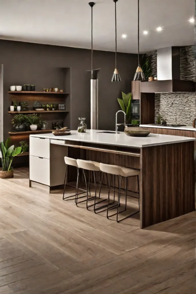 Earthy kitchen design with natural textures