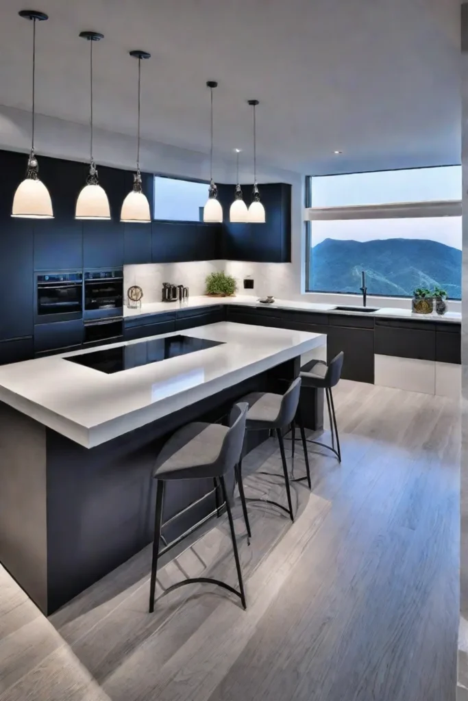 Energyefficient kitchen with LED lighting for sustainability and brightness