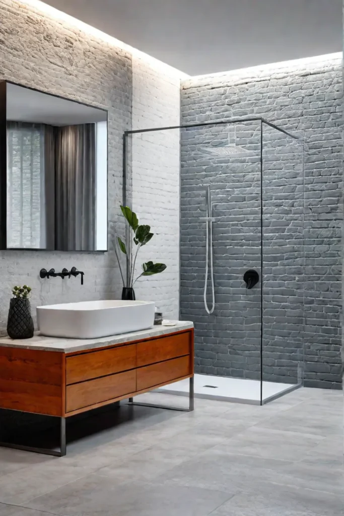 Exposed elements in an industrial bathroom design