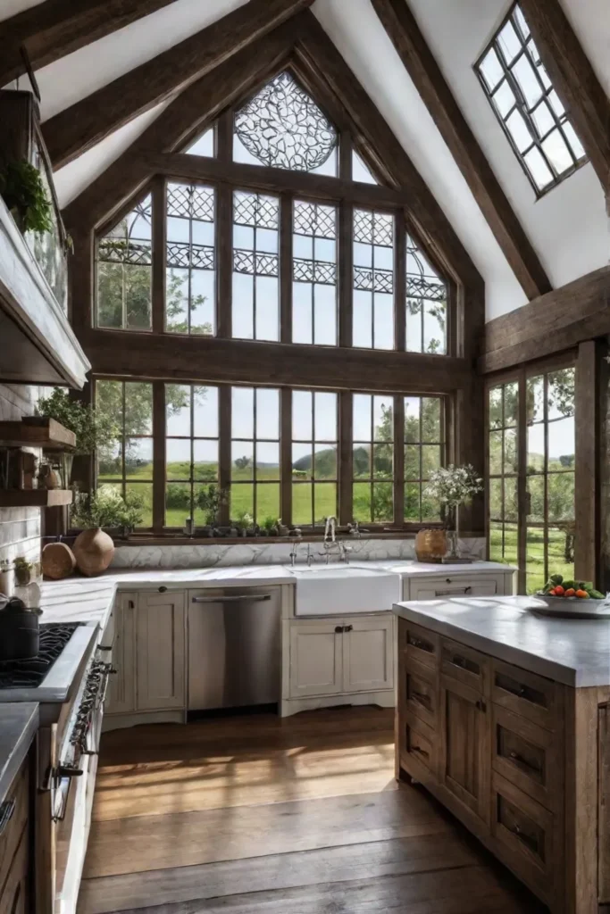 Farmhouse kitchen with open and airy atmosphere
