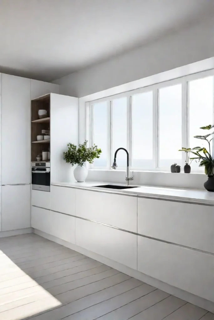Flatpanel kitchen cabinets in a minimalist kitchen