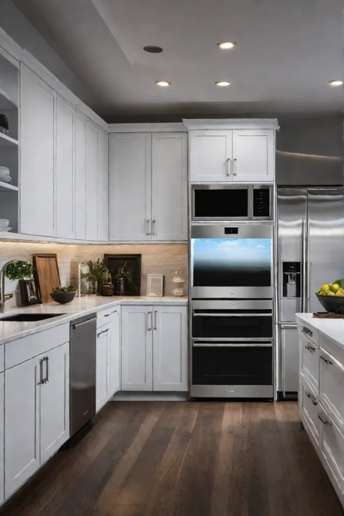 Kitchen with advanced technology and smart appliances