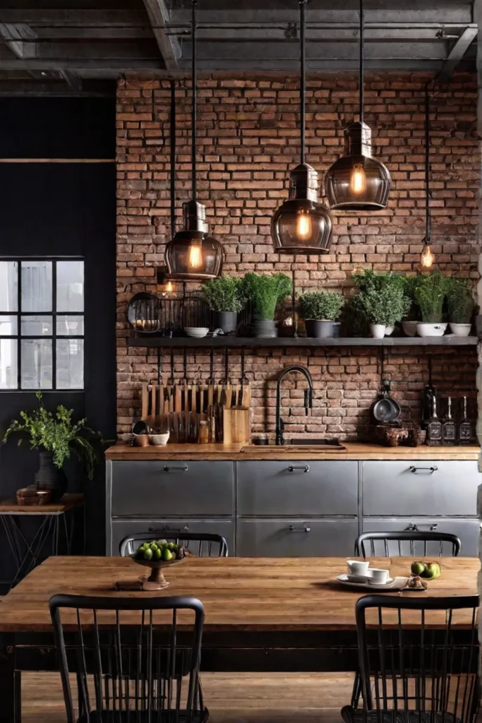 Kitchen with rugged industrial cabinets