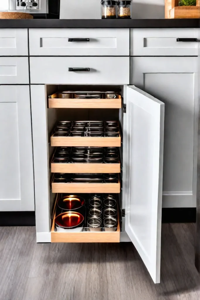 Kitchen drawers with organizers