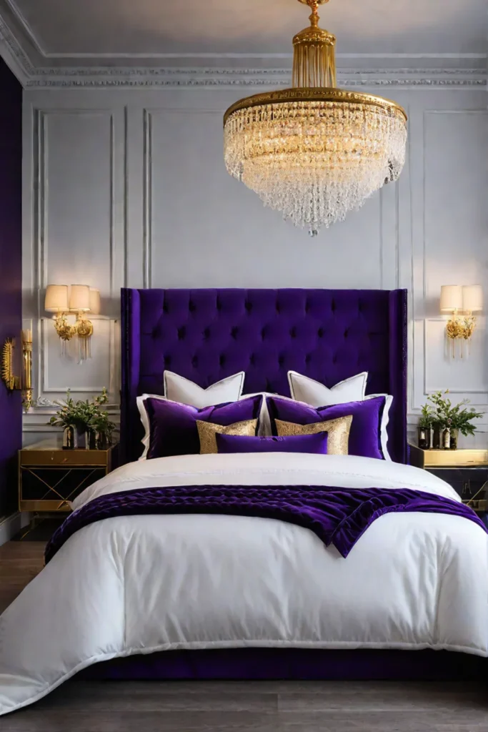 Leo bedroom decor with rich colors and statement pieces
