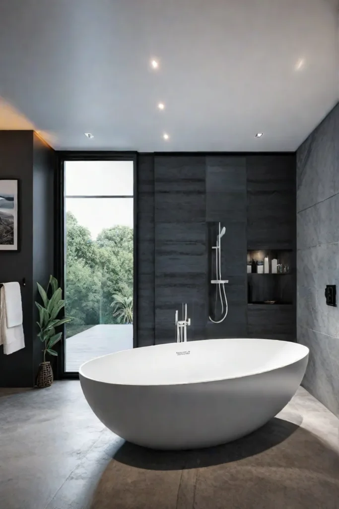 Luxury bathroom with walkin shower and bathtub