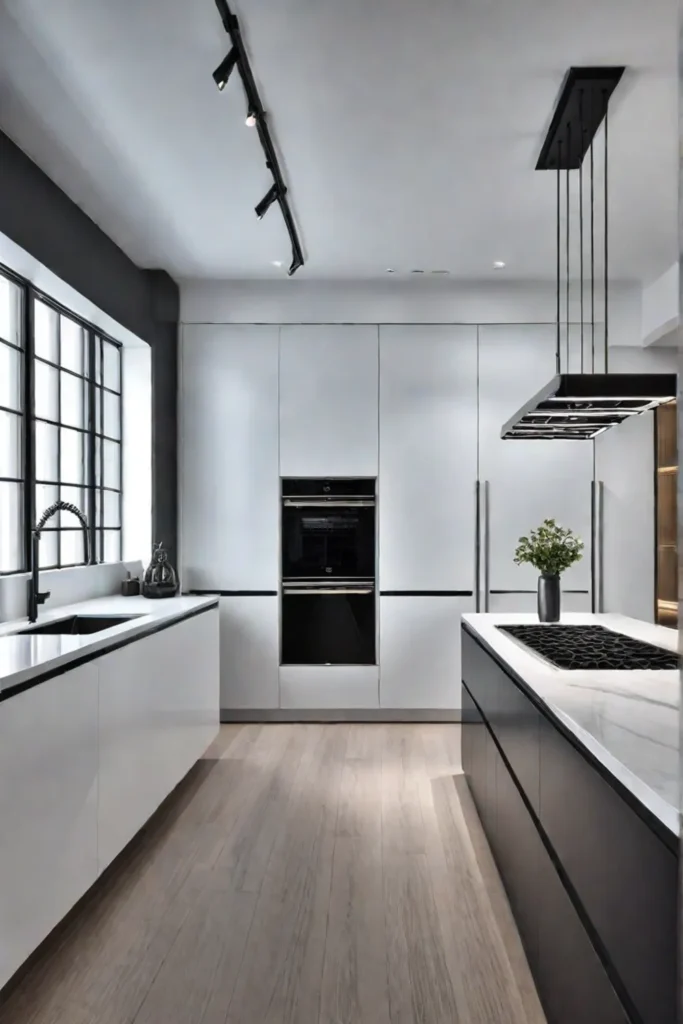 Modern kitchen with sleek and minimalist design