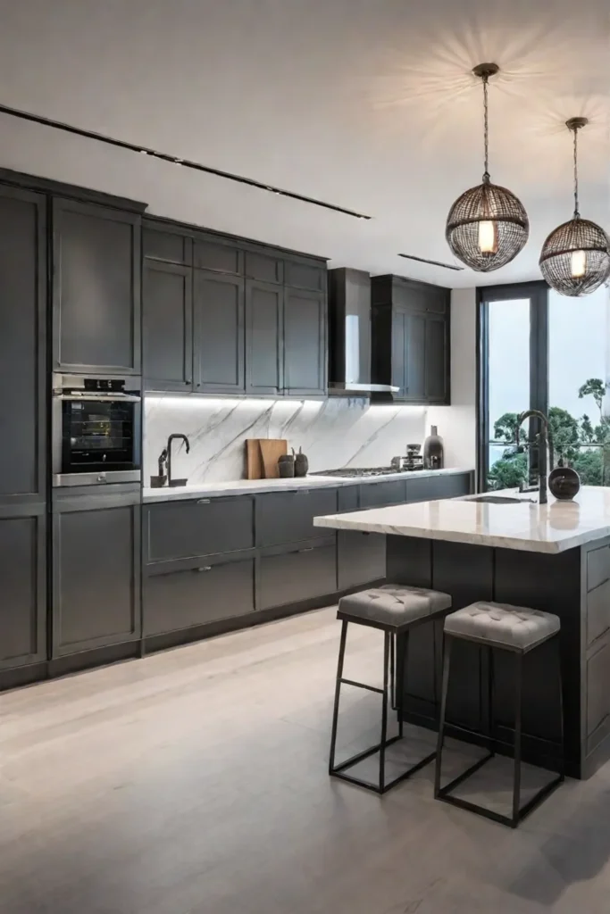 Monochromatic gray kitchen with clean lines