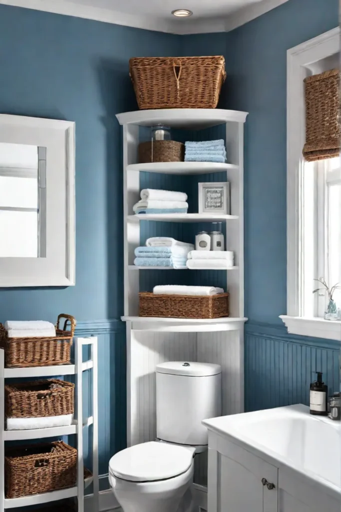Organized_bathroom_with_wall_shelves_corner_unit_and_overthetoilet_cabinet