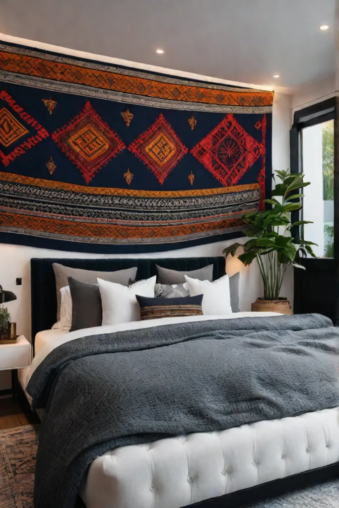 Sagittarius bedroom decor with cultural elements and vibrant colors