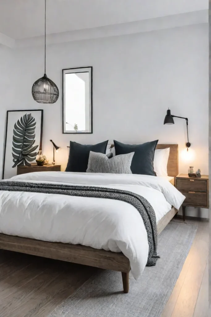 Scandinavianinspired bedroom with minimalist furniture