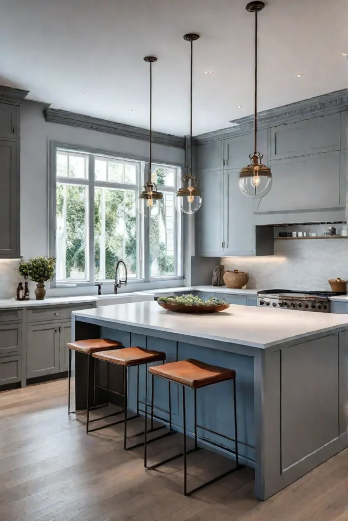 Small kitchen with a cohesive gray color palette
