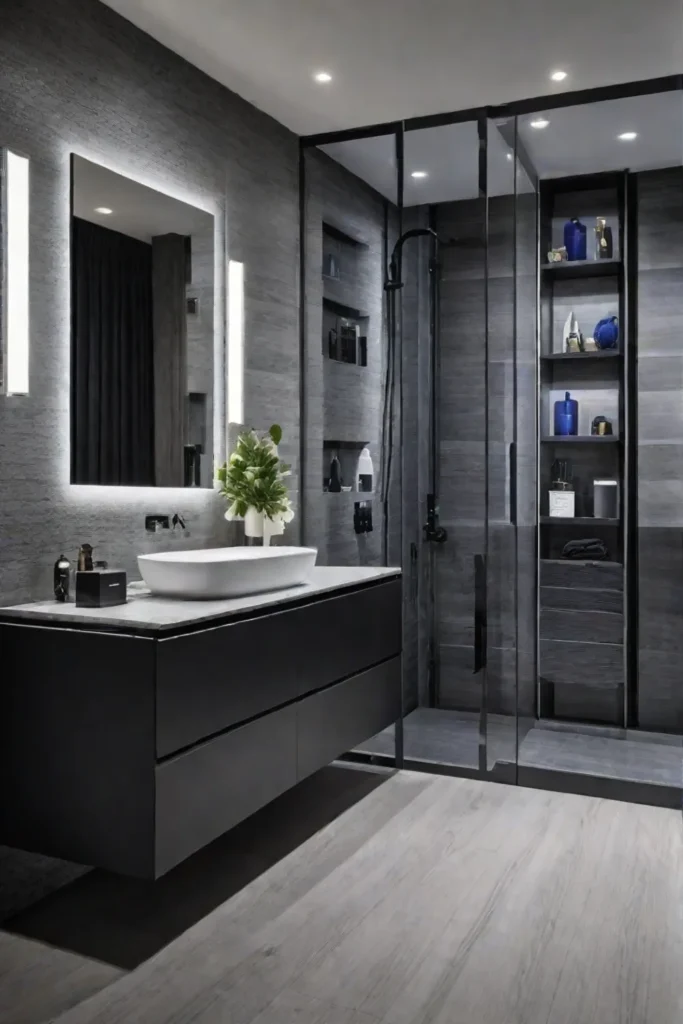 Smart bathroom with integrated devices and a central hub