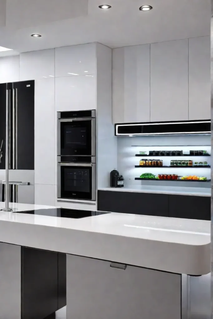 Smart kitchen with voicecontrolled cabinets