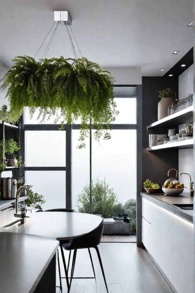 Spacesaving design in a small kitchen with ceilingheight cabinets and island seating