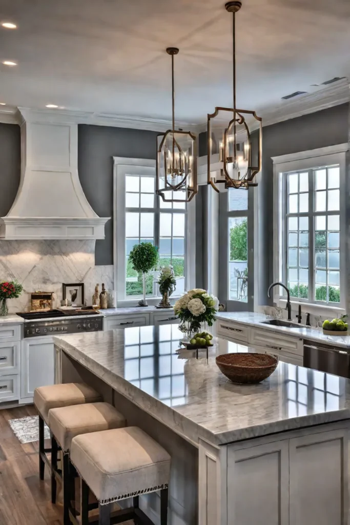 Spacious kitchen with large island and breakfast nook