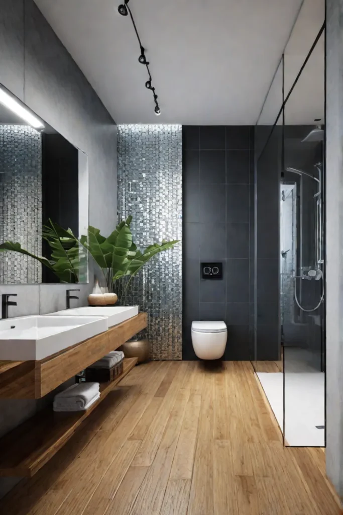 Sustainable bathroom with ecofriendly materials