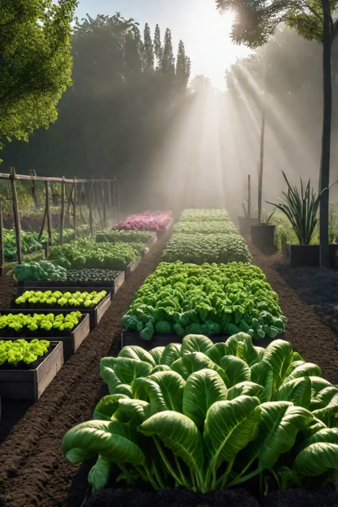 Timelapse video depicting the growth of a vegetable garden from seed to