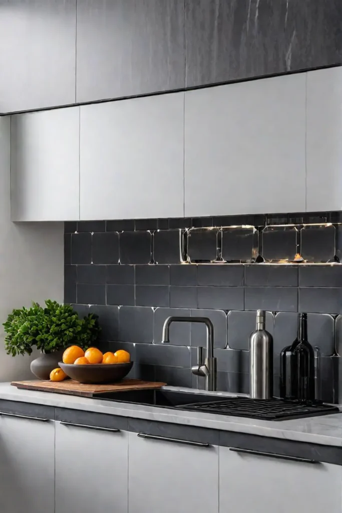 Traditional dark gray cabinets in a modern kitchen