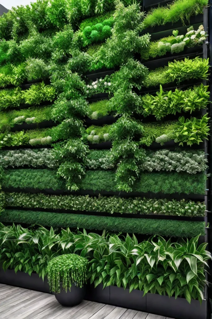 Vertical garden used as a privacy screen in an outdoor space