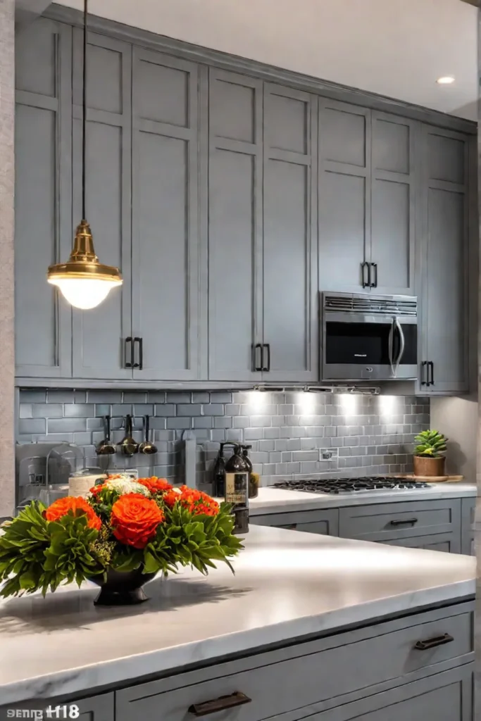 a farmhouse kitchen with energyefficient recessed lighting and dimmable farmhouse table lamps