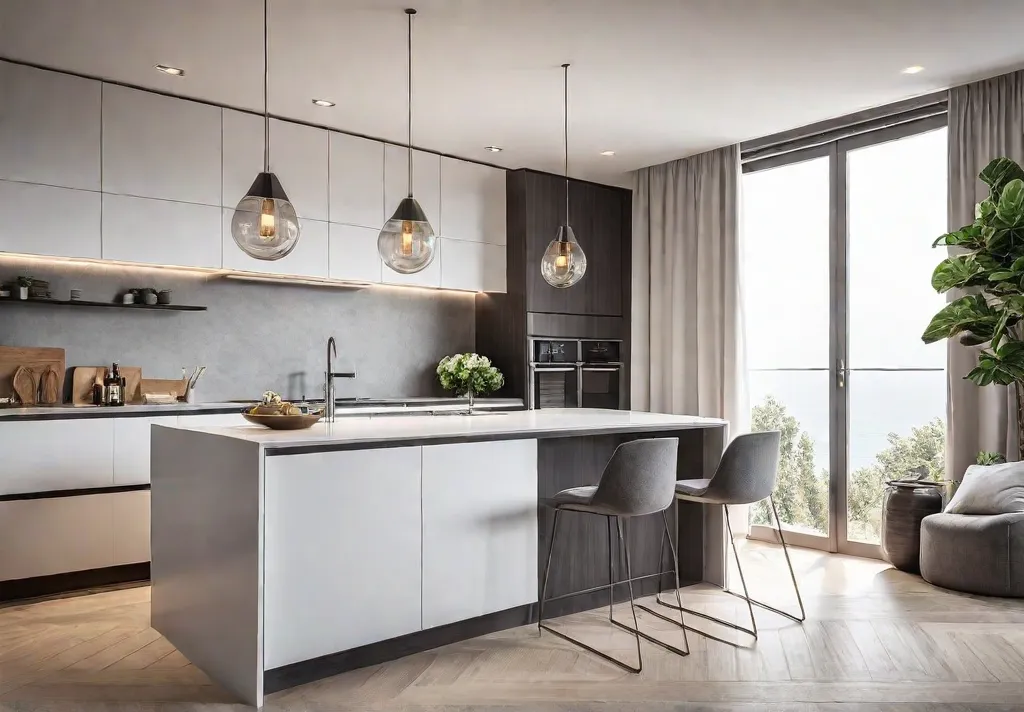 A small minimalist kitchen bathed in natural light with clean lines clutterfreefeat
