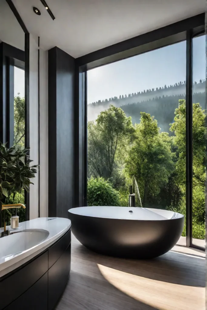 Bathroom with a view of nature