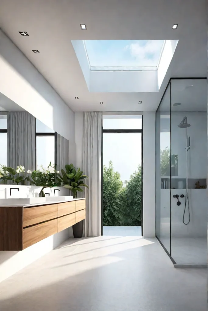 Bathroom with skylight and natural light