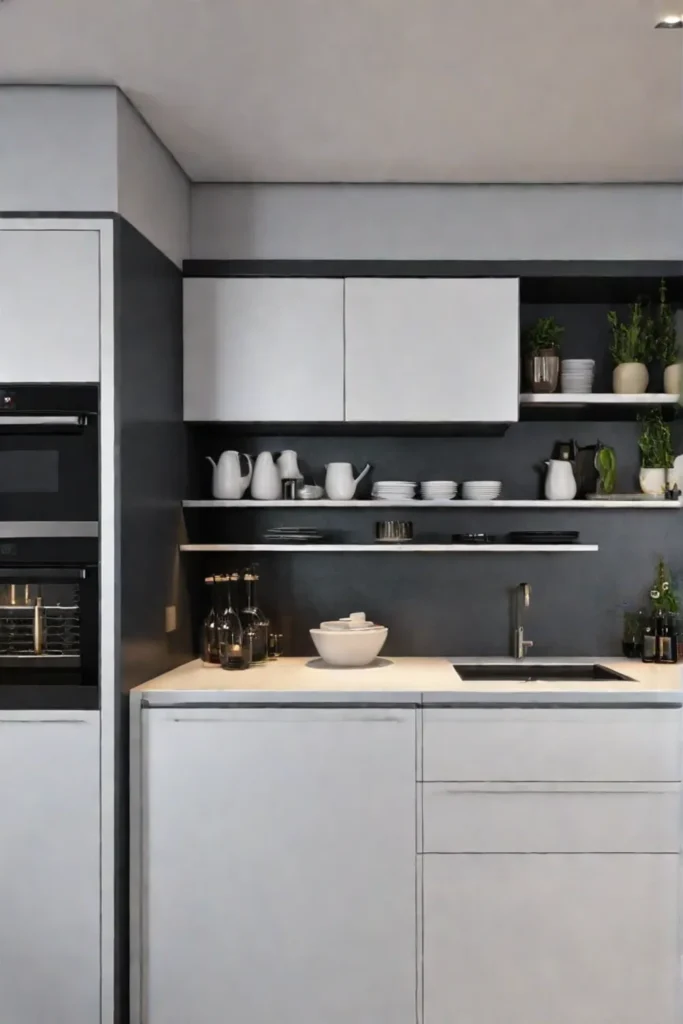 Chic small kitchen with cohesive aesthetic