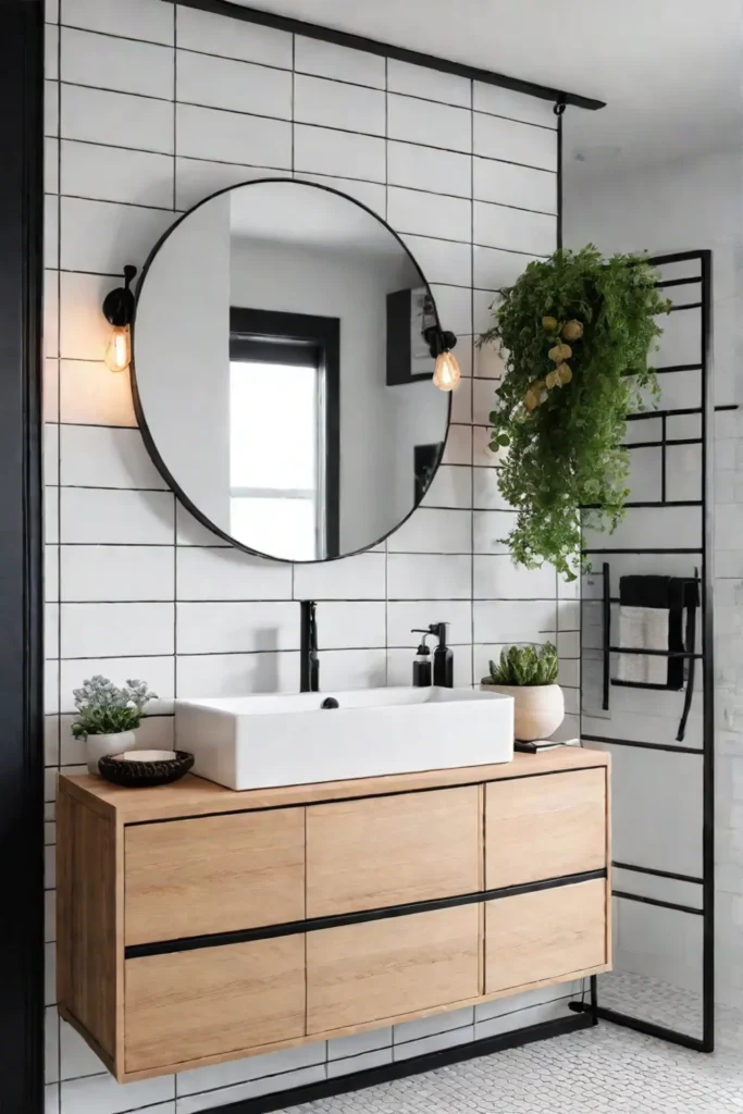 Clean and functional bathroom with a Scandinavian aesthetic