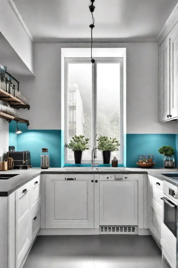 Color scheme for a largerlooking kitchen