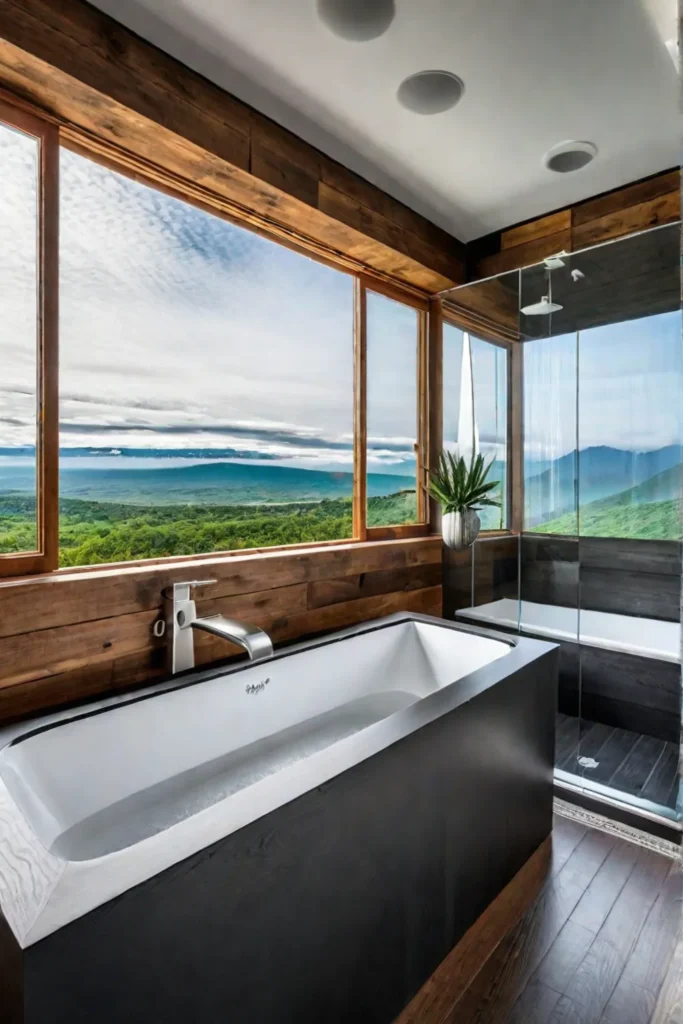 Connecting indoor and outdoor spaces in bathroom design