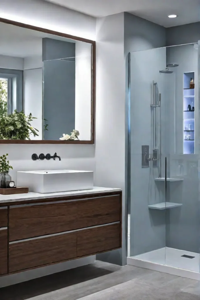 Contemporary bathroom with sleek fixtures